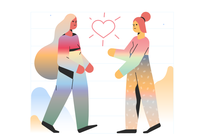 Couple meeting Illustration in PNG, SVG
