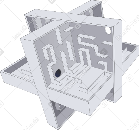 three-dimensional labyrinth PNG, SVG