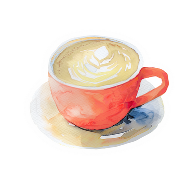 Latte coffee mug PNG, SVG