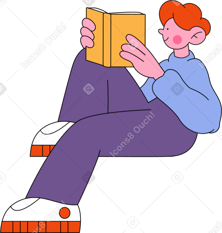 boy with book PNG, SVG