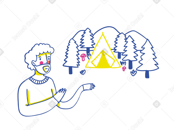 Camping trip Illustration in PNG, SVG