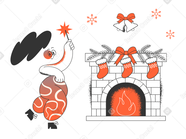 Christmas evening Illustration in PNG, SVG
