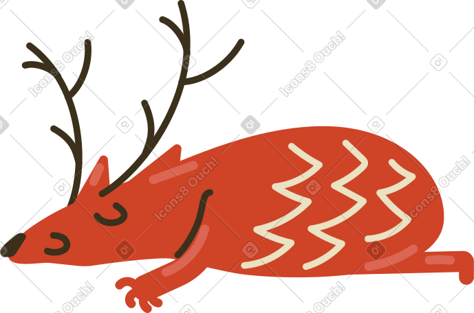 sleeping deer PNG, SVG