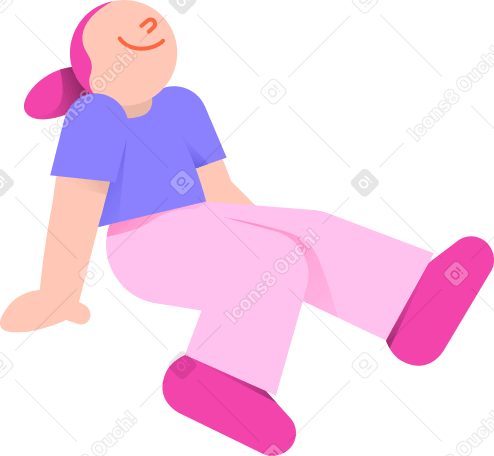 Молодая женщина сидит и свесила ноги в PNG, SVG