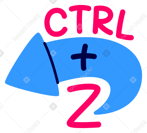 lettering sticker ctrl+z with arrow animated illustration in GIF, Lottie (JSON), AE