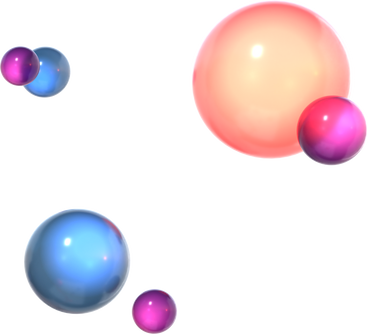 Composizione con sfere di vetro fluttuanti PNG, SVG