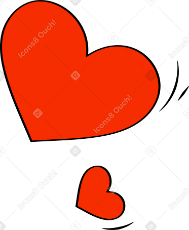 red hearts PNG, SVG