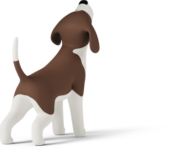 Rear view of beagle dog howling PNG, SVG