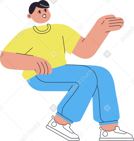 man sitting and talking Illustration in PNG, SVG