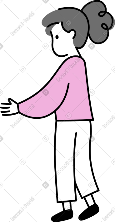 年轻女子伸出手 PNG, SVG