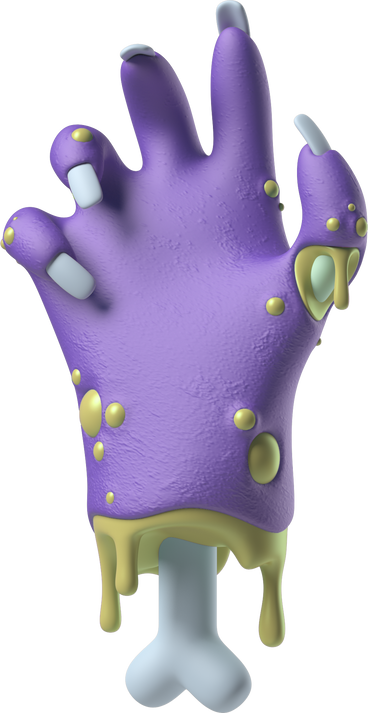 Palm of a purple zombie hand PNG, SVG