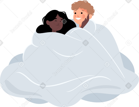 man and woman in a blanket Illustration in PNG, SVG
