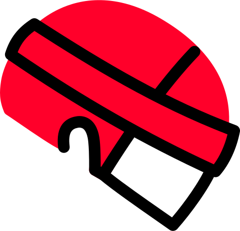 red hockey helmet Illustration in PNG, SVG