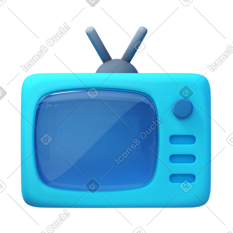 3D retro tv PNG, SVG