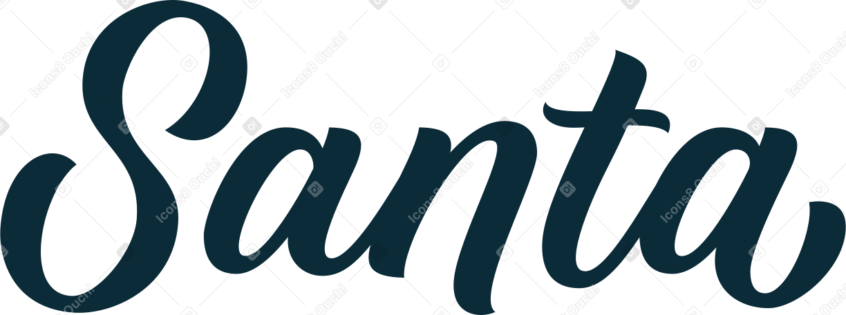 Надпись санта каллиграфия в PNG, SVG