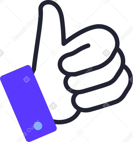 hand shows thumbs up Illustration in PNG, SVG