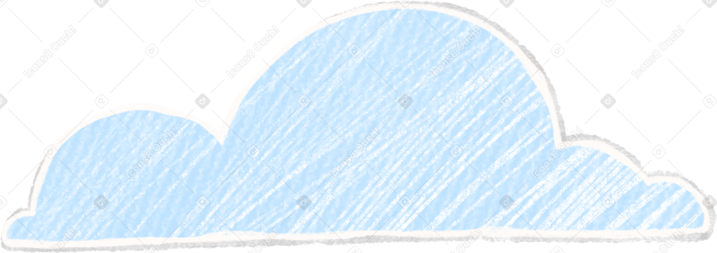large blue horizontal cloud Illustration in PNG, SVG