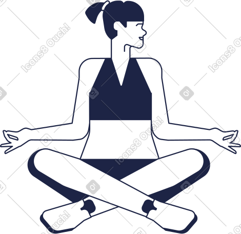 瑜伽女人线 PNG, SVG