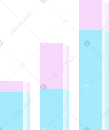 wachstumsdiagramm in form von drei spalten PNG, SVG