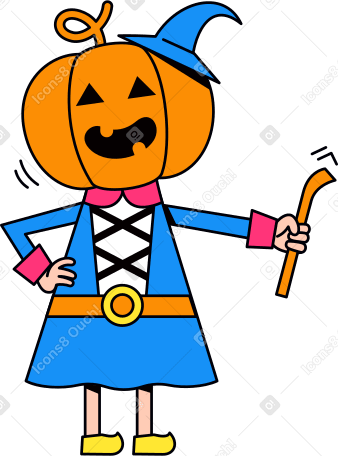 pumpkin head character Illustration in PNG, SVG