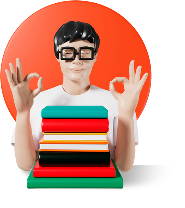 man with books giving OK PNG, SVG