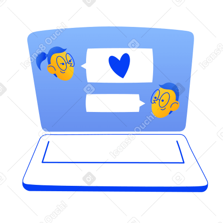 Love chat Illustration in PNG, SVG