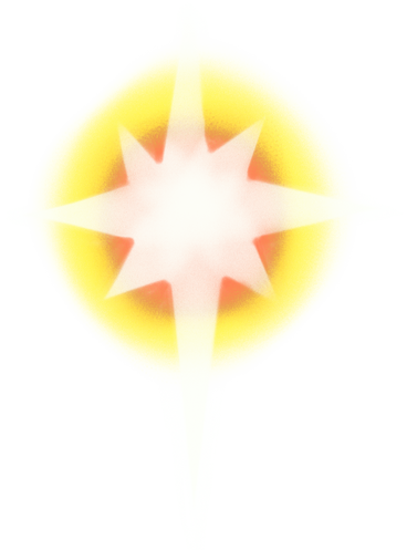 Big white northen star with yellow halo PNG, SVG