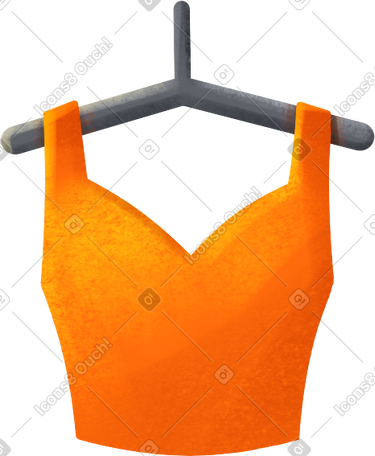 clothing rack with an orange top PNG, SVG