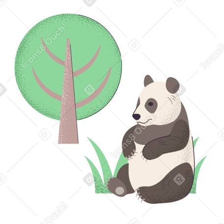 Panda under the tree Illustration in PNG, SVG