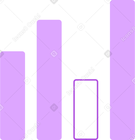 vertical light purple bar chart Illustration in PNG, SVG
