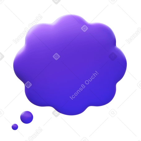 3D thinking bubble PNG, SVG