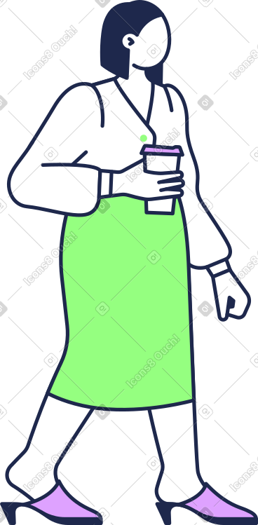 一杯咖啡的女士 PNG, SVG