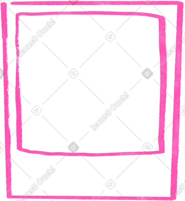 Pink line polaroid photo PNG, SVG