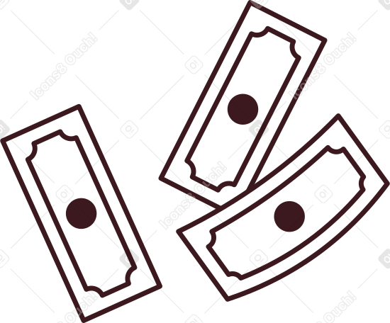 three banknotes PNG, SVG