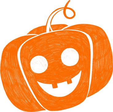 orange pumpkin with a cheerful look for halloween PNG, SVG