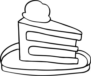 Morceau de gâteau sur un plat PNG, SVG