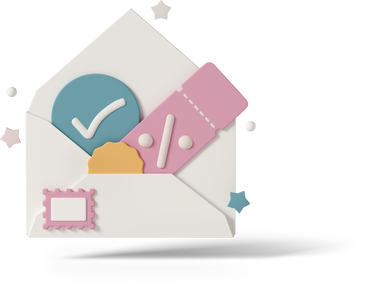 postal envelope with discount coupons PNG, SVG