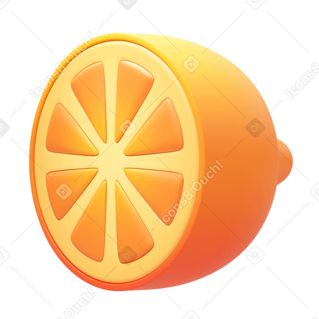 3D citrus Illustration in PNG, SVG