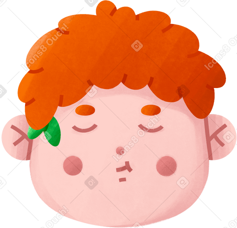 Boy with closed eyes Illustration in PNG, SVG