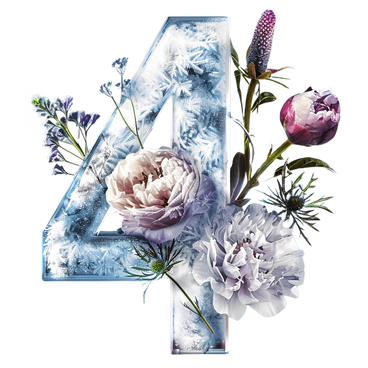 Ice number with flowers PNG, SVG