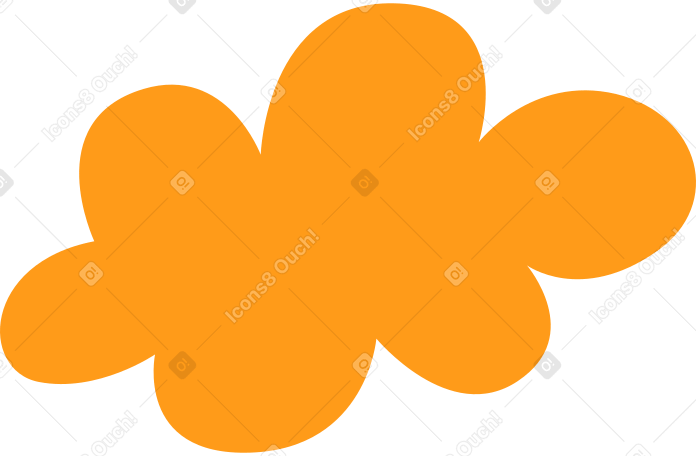 orange fluffy cloud Illustration in PNG, SVG