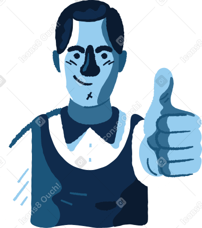 man with thumbs up Illustration in PNG, SVG