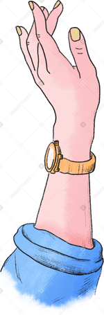 left arm with a watch in a blue shirt PNG, SVG