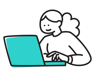 Femme travaillant sur son ordinateur portable PNG, SVG