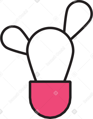 粉红色花瓶中的仙人掌 PNG, SVG