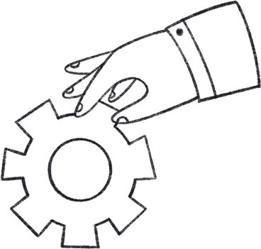 hand holding a big gear PNG, SVG