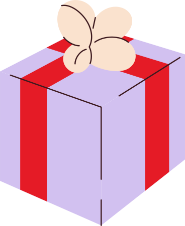 box mit geschenk und schleife PNG, SVG