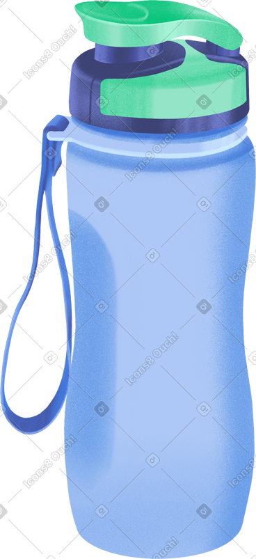 Sports blue water bottle PNG, SVG