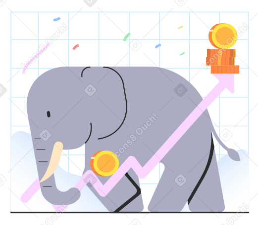 Financial growth and stability Illustration in PNG, SVG