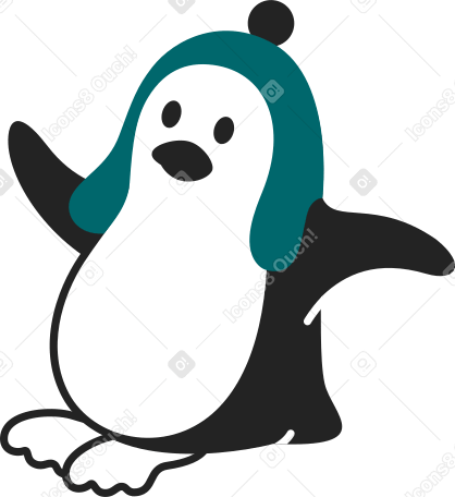 座っているペンギン PNG、SVG